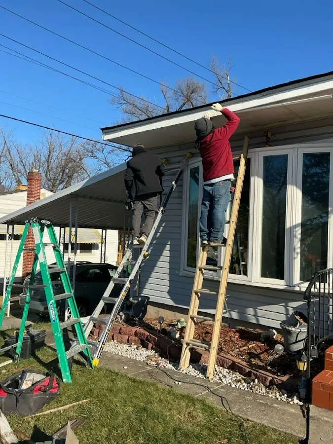 Restoration crew performing exterior repair in Burlington